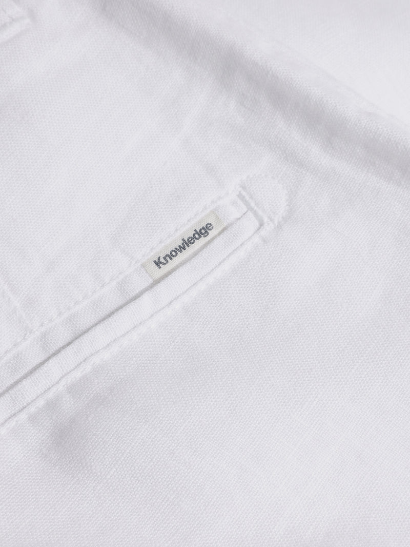 KnowledgeCotton Apparel - WMN CALLA tapered mid-rise linen pants - GOTS/Vegan Pants 1010 Bright White