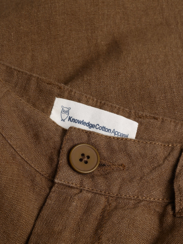 KnowledgeCotton Apparel - WMN CALLA tapered mid-rise linen pants - GOTS/Vegan Pants 1019 Tuffet