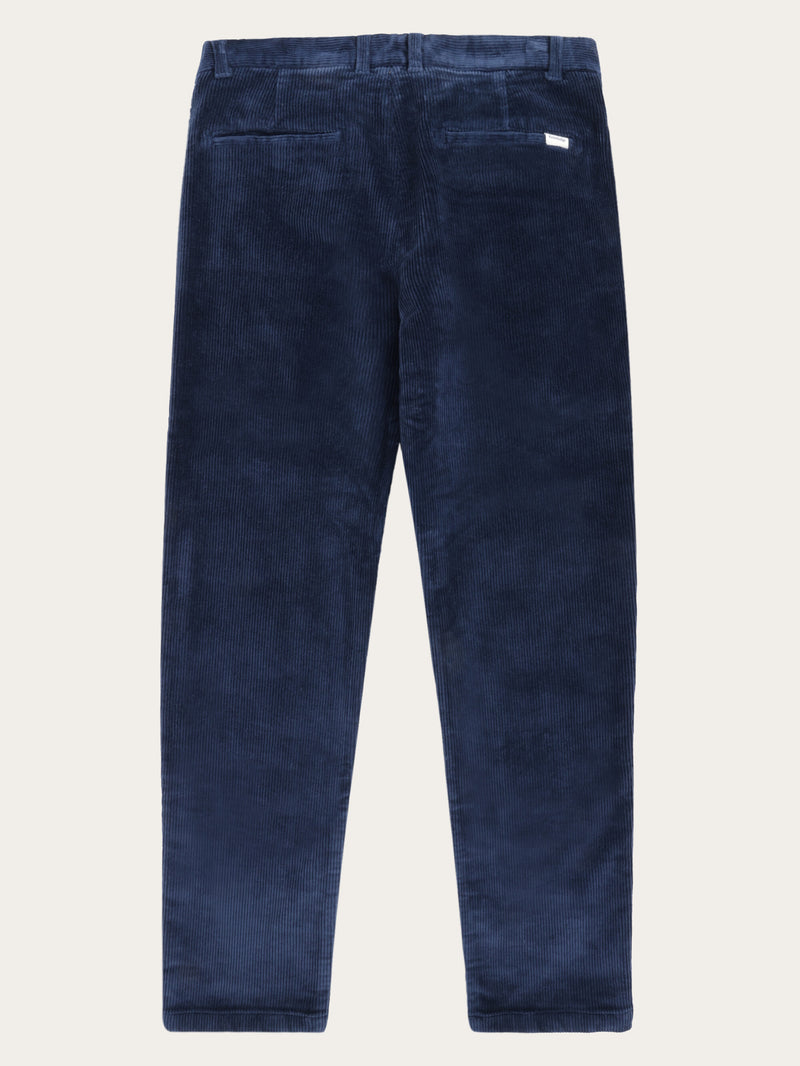 KnowledgeCotton Apparel - MEN CHUCK regular 8-wales corduroy chino pants Pants 1412 Night Sky