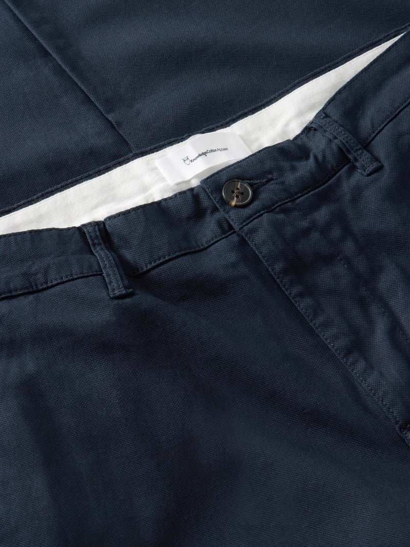 KnowledgeCotton Apparel - MEN CHUCK regular canvas pants - GOTS/Vegan Pants 1001 Total Eclipse
