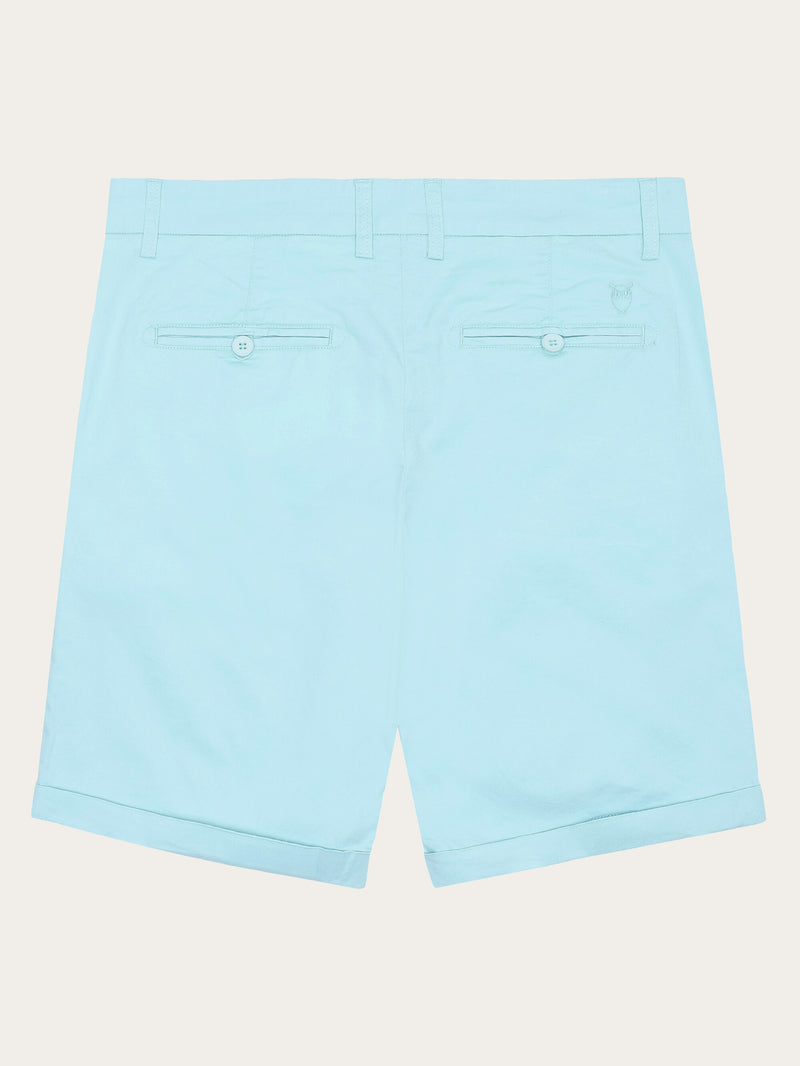 KnowledgeCotton Apparel - MEN CHUCK regular chino poplin shorts Shorts 1480 Aqua-Esque