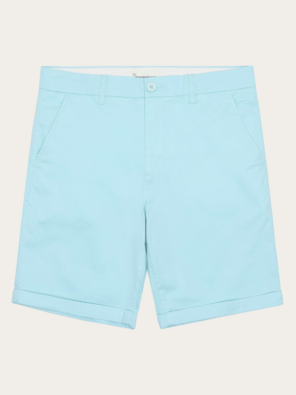 KnowledgeCotton Apparel - MEN CHUCK regular chino poplin shorts Shorts 1480 Aqua-Esque