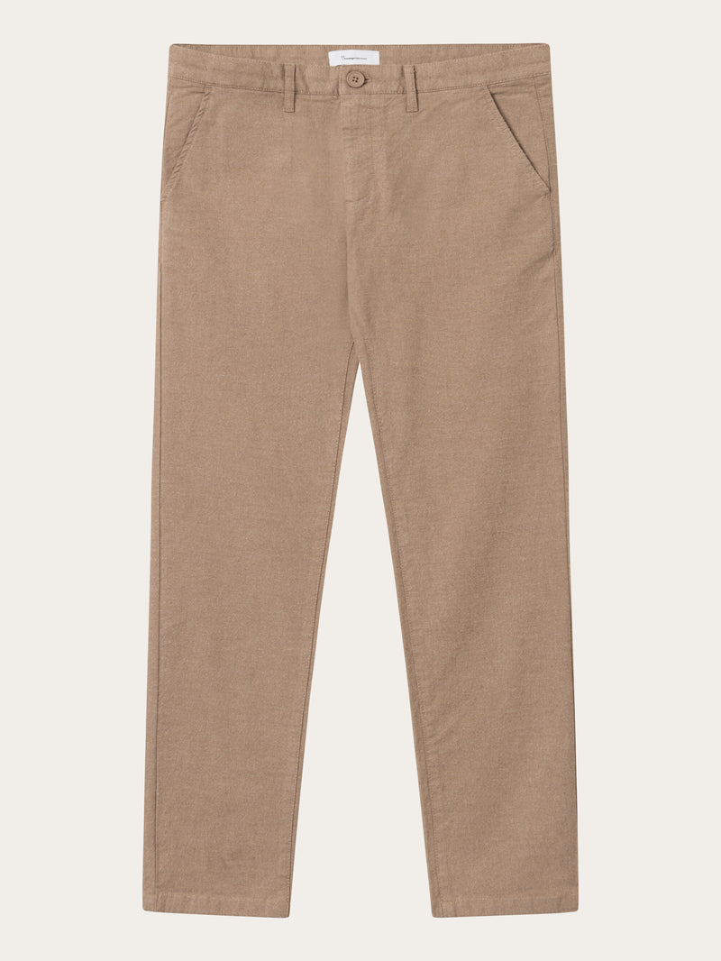 KnowledgeCotton Apparel - MEN CHUCK regular flannel chino pants Pants 1336 Kelp melange