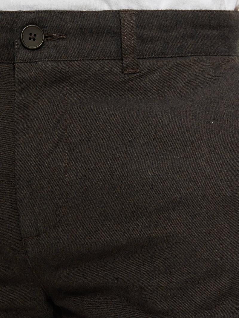 KnowledgeCotton Apparel - MEN CHUCK regular flannel chino pants Pants 1243 Demitasse (brown)