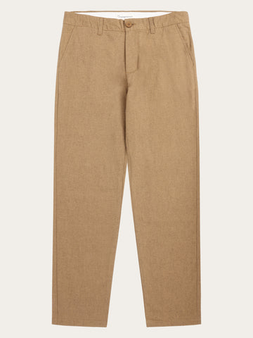 KnowledgeCotton Apparel - MEN CHUCK regular flannel chino pants Pants 1484 Apple Cinnamon