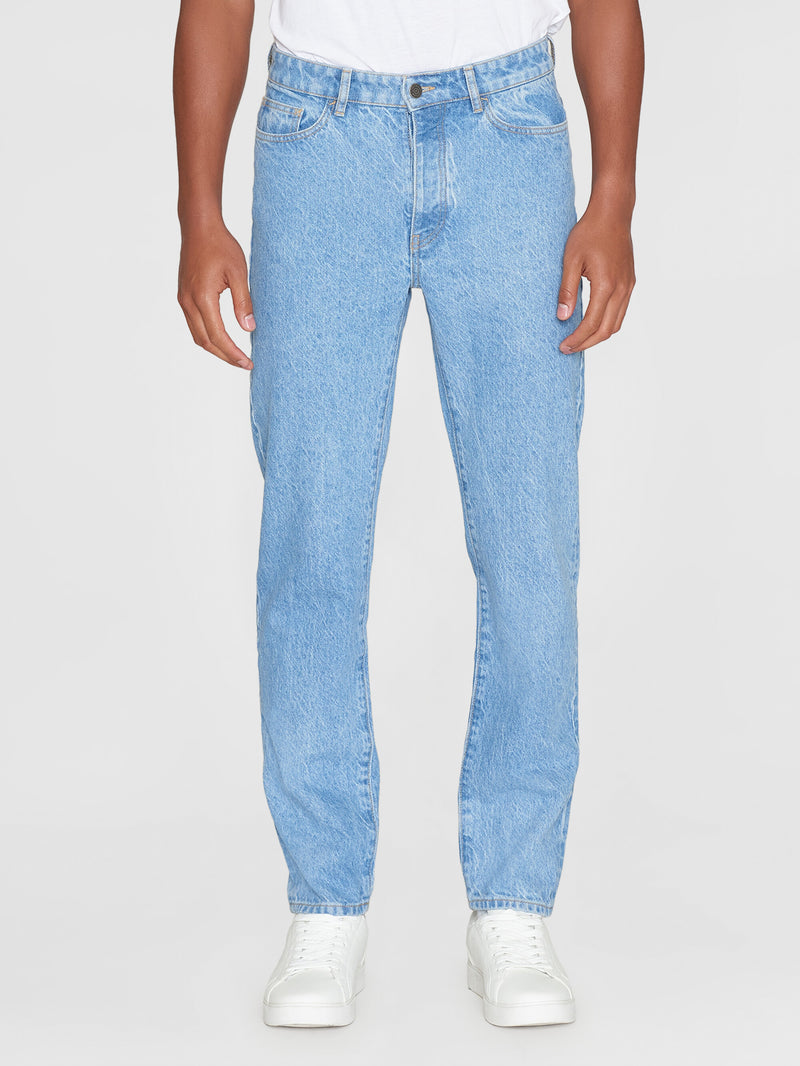 KnowledgeCotton Apparel - MEN CHUCK regular straight denim jeans bleached stonewash REBORN™ Denim jeans 3050 Bleached Stonewash