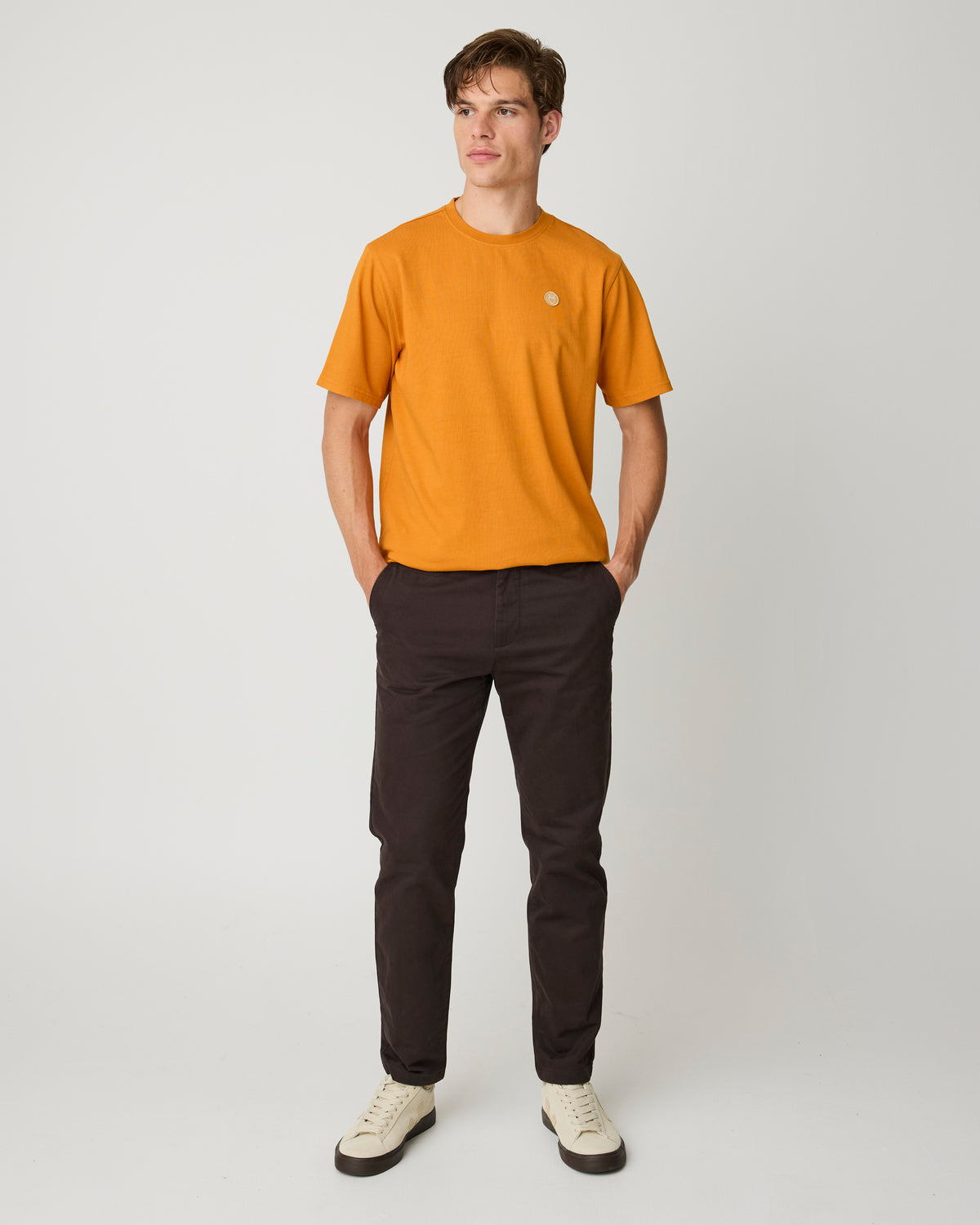 KnowledgeCotton Apparel - MEN CHUCK regular twill chino pants Pants 1487 Chocolate Torte