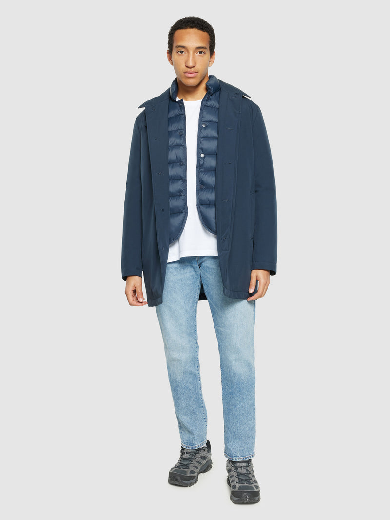 KnowledgeCotton Apparel - MEN Climate Shell Carcoat Jacket GRS Jackets 1001 Total Eclipse