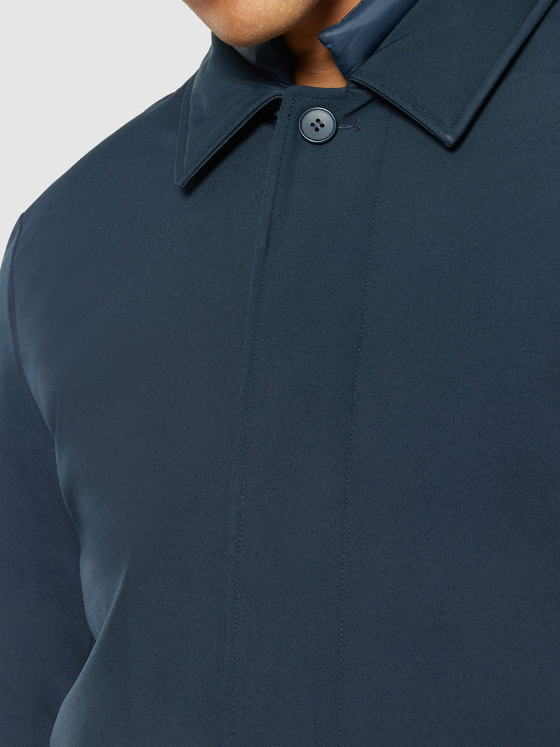 KnowledgeCotton Apparel - MEN Climate Shell Carcoat Jacket GRS Jackets 1001 Total Eclipse