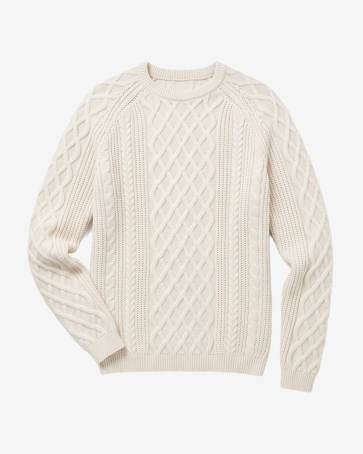 KnowledgeCotton Apparel - MEN Cable knit sweater Knits 1387 Egret