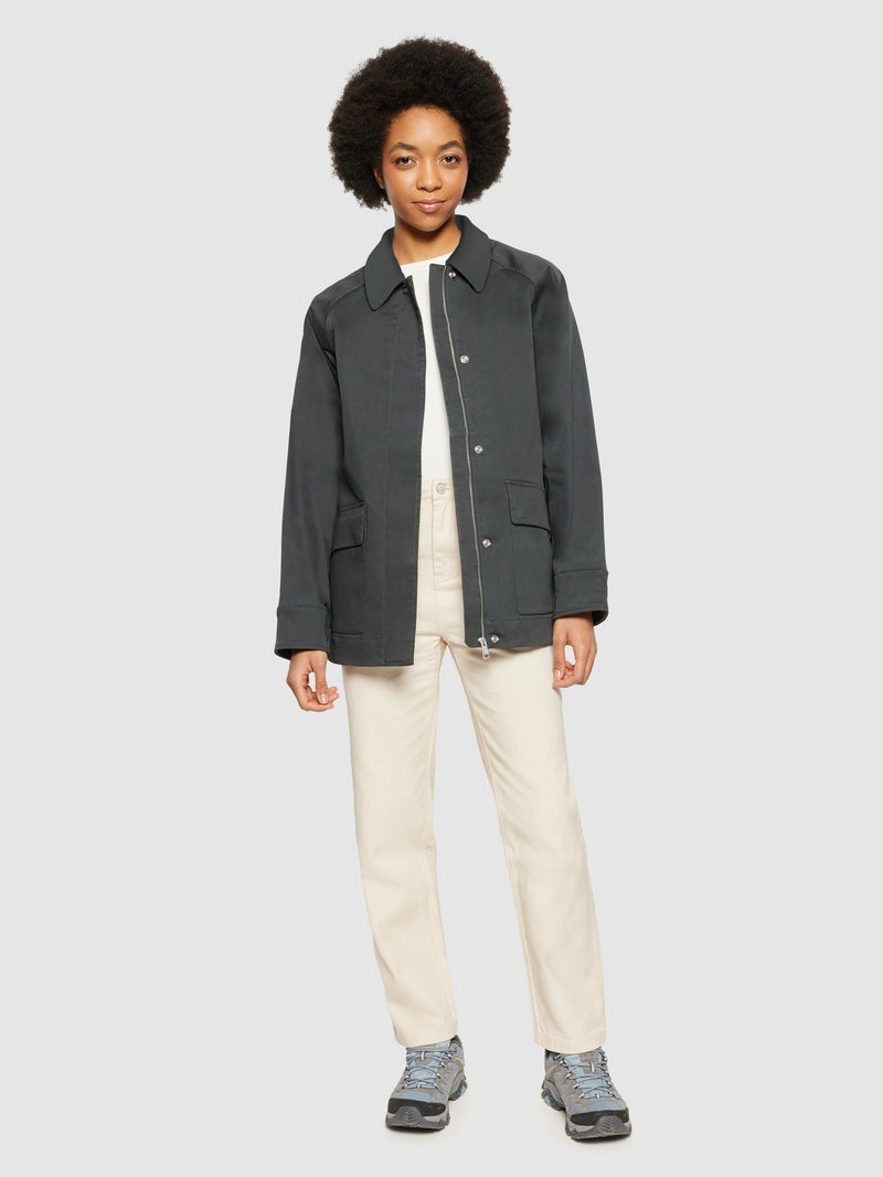 KnowledgeCotton Apparel - WMN Canvas jacket - GOTS Jackets 1167 Phantom