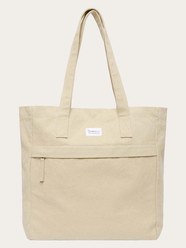 KnowledgeCotton Apparel - UNI Canvas tote bag GOTS/Vegan Bags 1228 Light feather gray