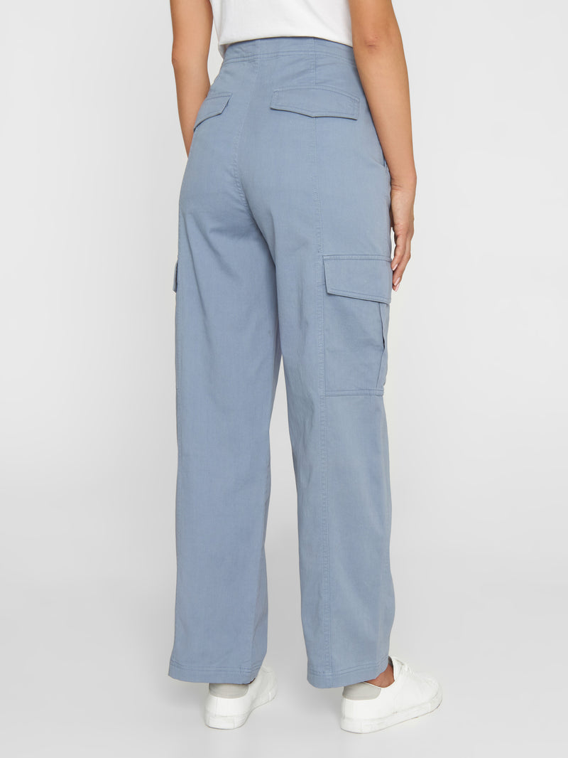 KnowledgeCotton Apparel - WMN Cargo twill pants Pants 1322 Asley Blue