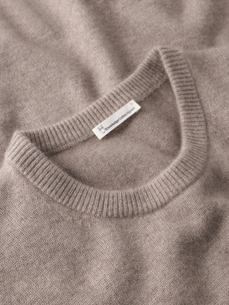 KnowledgeCotton Apparel - MEN Cashmere Crew Neck Knit RWS Knits 1336 Kelp melange