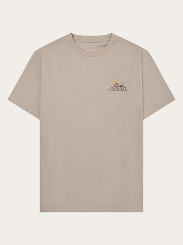 KnowledgeCotton Apparel - MEN Chest print t-shirt T-shirts 1228 Light feather gray