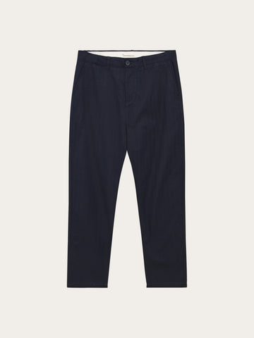 KnowledgeCotton Apparel - MEN Chuck regular herringbone pants Pants 1412 Night Sky