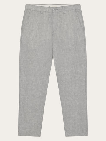 KnowledgeCotton Apparel - MEN Chuck regular linen pants Pants 1496 Ultimate Grey - Yarndyed