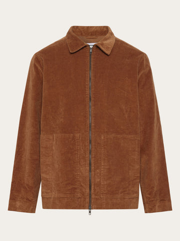 KnowledgeCotton Apparel - MEN Classic 14-wales cotton corduroy zip overshirt - GOTS/Vegan Overshirts 1121 Dachshund