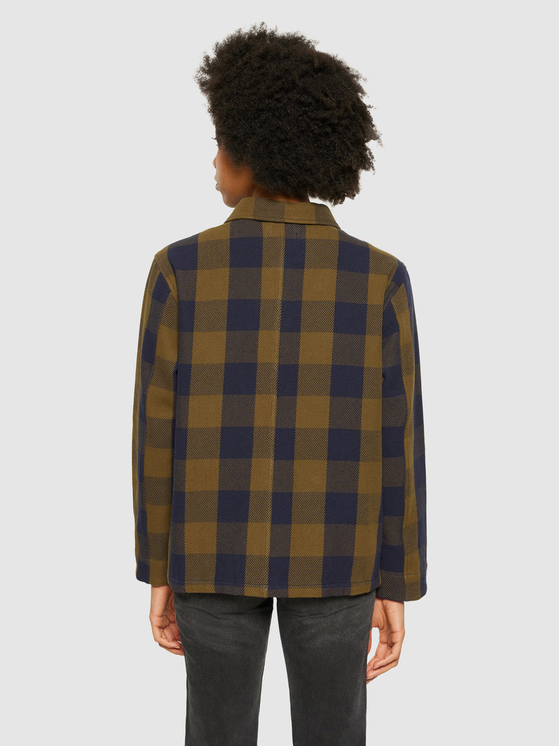 KnowledgeCotton Apparel - WMN Classic check overshirt - GOTS/Vegan Overshirts 7030 Beige check