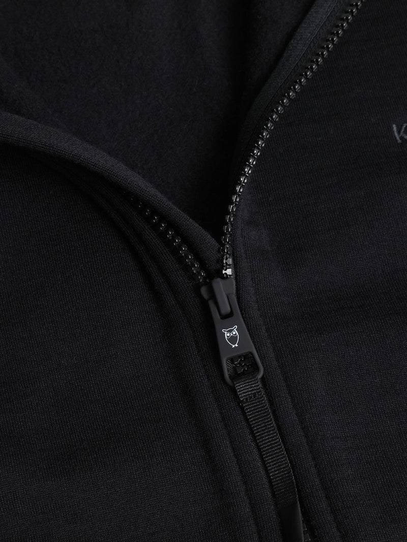 KnowledgeCotton Apparel - MEN Dynamic Wool 320 Fleece hoodie - RWS Fleeces 1300 Black Jet
