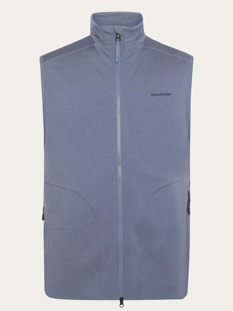 KnowledgeCotton Apparel - UNI Dynamic Wool 320 Fleece vest Fleeces 1226 Vintage Indigo