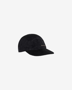 KnowledgeCotton Apparel - UNI Corduroy 5-panel cap Caps 1300 Black Jet