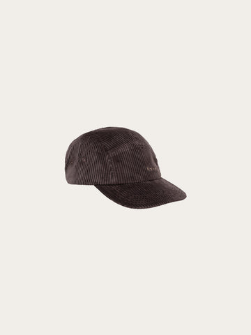 KnowledgeCotton Apparel - UNI Corduroy 5-panel cap Caps 1487 Chocolate Torte