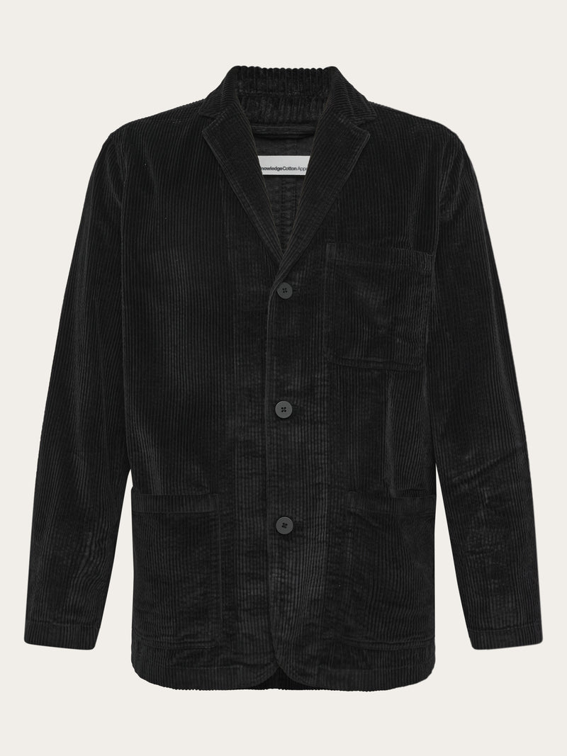 KnowledgeCotton Apparel - MEN Corduroy blazer Overshirts 1300 Black Jet