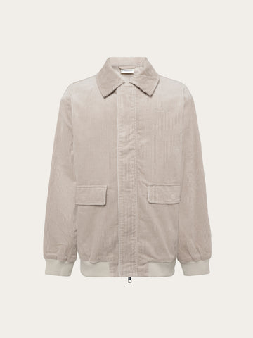 KnowledgeCotton Apparel - MEN Corduroy bomber jacket Jackets 1228 Light feather gray