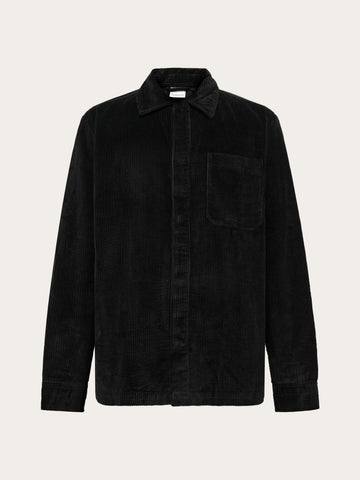 KnowledgeCotton Apparel - MEN Corduroy overshirt Overshirts 1300 Black Jet