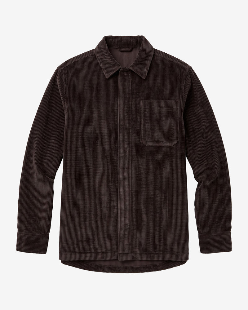 KnowledgeCotton Apparel - MEN Corduroy overshirt Overshirts 1487 Chocolate Torte