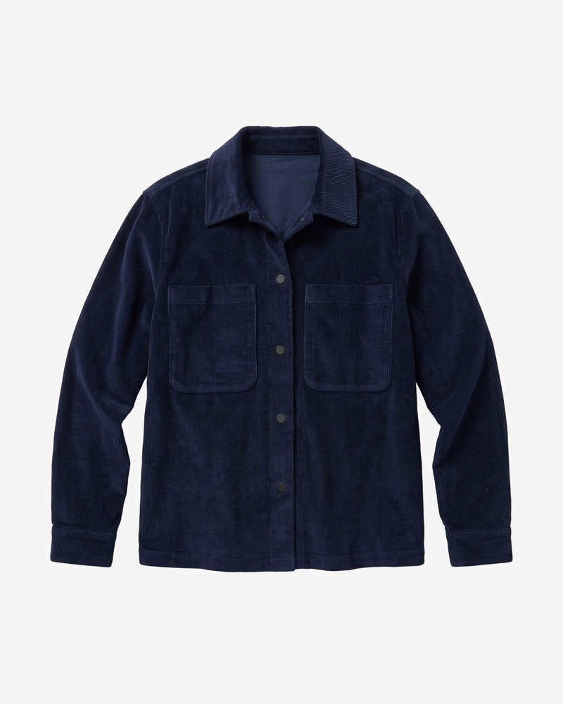 KnowledgeCotton Apparel - WMN Corduroy overshirt Overshirts 1412 Night Sky