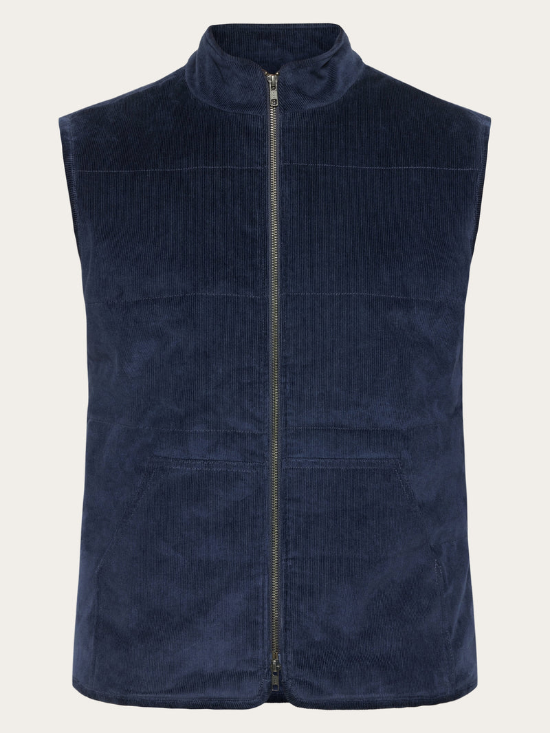 KnowledgeCotton Apparel - MEN Corduroy overshirt Vests 1412 Night Sky