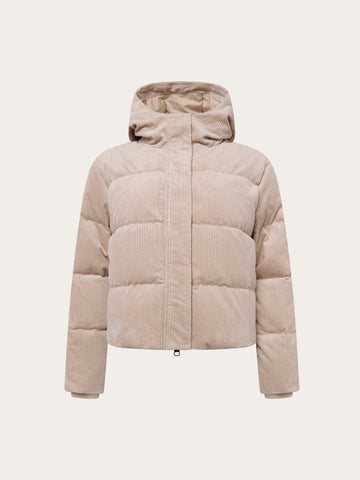 KnowledgeCotton Apparel - WMN Corduroy puffer jacket Jackets 1228 Light feather gray