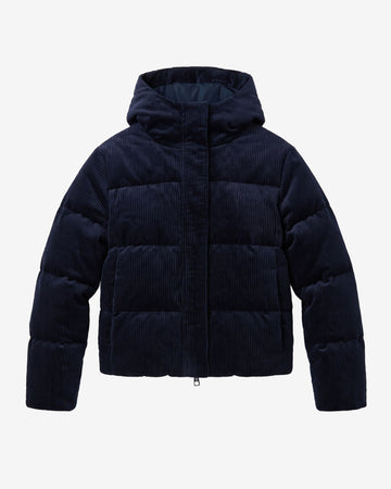 KnowledgeCotton Apparel - WMN Corduroy puffer jacket Jackets 1412 Night Sky