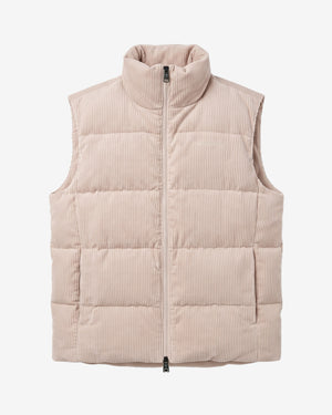 KnowledgeCotton Apparel - MEN Corduroy puffer vest Vests 1228 Light feather gray