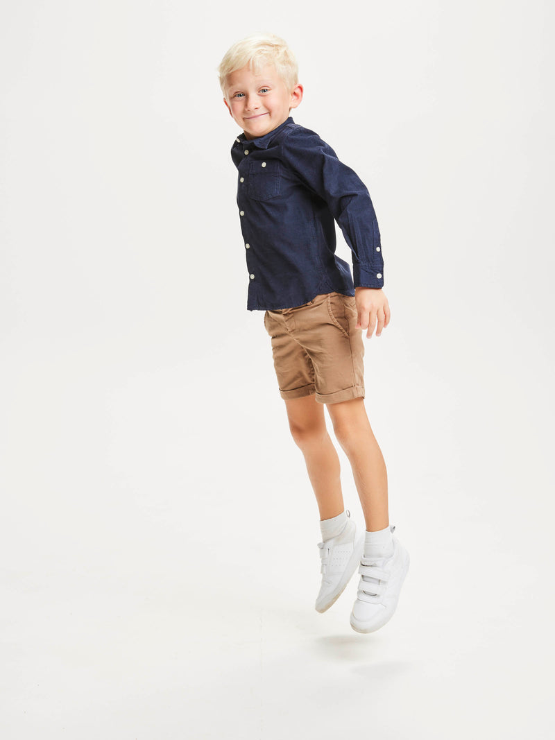 KnowledgeCotton Apparel - YOUNG Corduroy shirt Shirts 1001 Total Eclipse