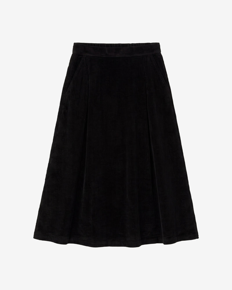 KnowledgeCotton Apparel - WMN Corduroy skirt Skirts 1300 Black Jet