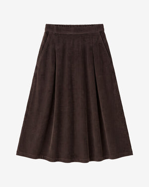 KnowledgeCotton Apparel - WMN Corduroy skirt Skirts 1487 Chocolate Torte