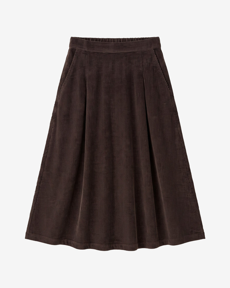 KnowledgeCotton Apparel - WMN Corduroy skirt Skirts 1487 Chocolate Torte