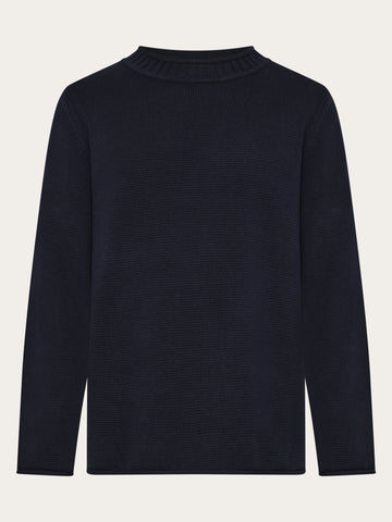 KnowledgeCotton Apparel - MEN Crew neck sweater Knits 1412 Night Sky