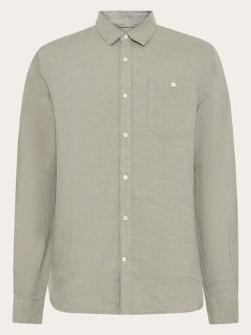 KnowledgeCotton Apparel - MEN Custom fit linen shirt Shirts 1498 Twill - Yarndyed