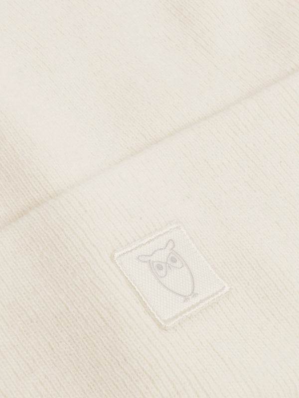 KnowledgeCotton Apparel - UNI Double layer wool beanie Hats 1387 Egret
