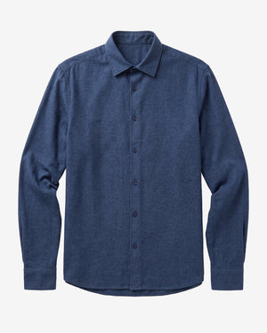 KnowledgeCotton Apparel - MEN Dune regular flannel shirt Shirts 1226 Vintage Indigo