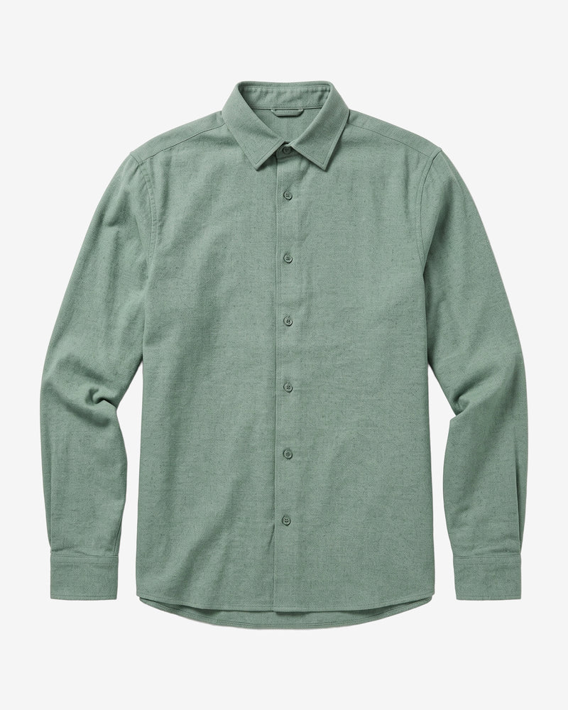 KnowledgeCotton Apparel - MEN Dune regular flannel shirt Shirts 1396 Lily Pad