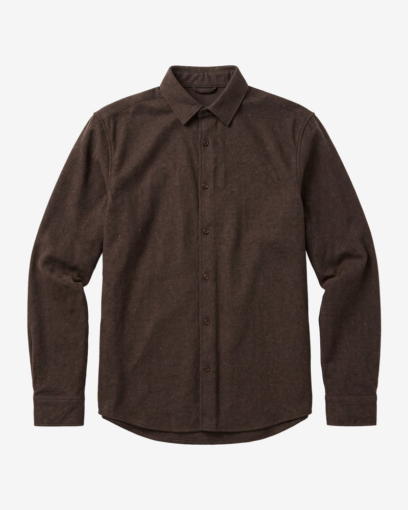 KnowledgeCotton Apparel - MEN Dune regular flannel shirt Shirts 1487 Chocolate Torte