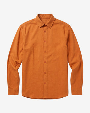 KnowledgeCotton Apparel - MEN Dune regular flannel shirt Shirts 1502 Golden Oak