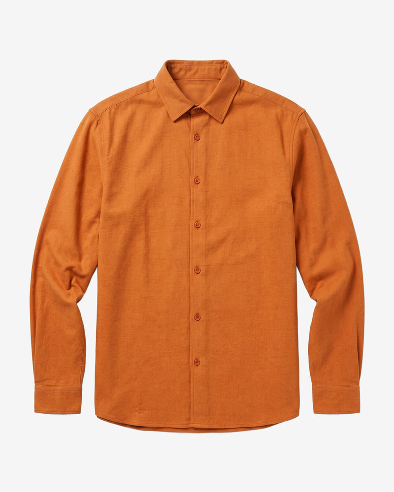 KnowledgeCotton Apparel - MEN Dune regular flannel shirt Shirts 1502 Golden Oak