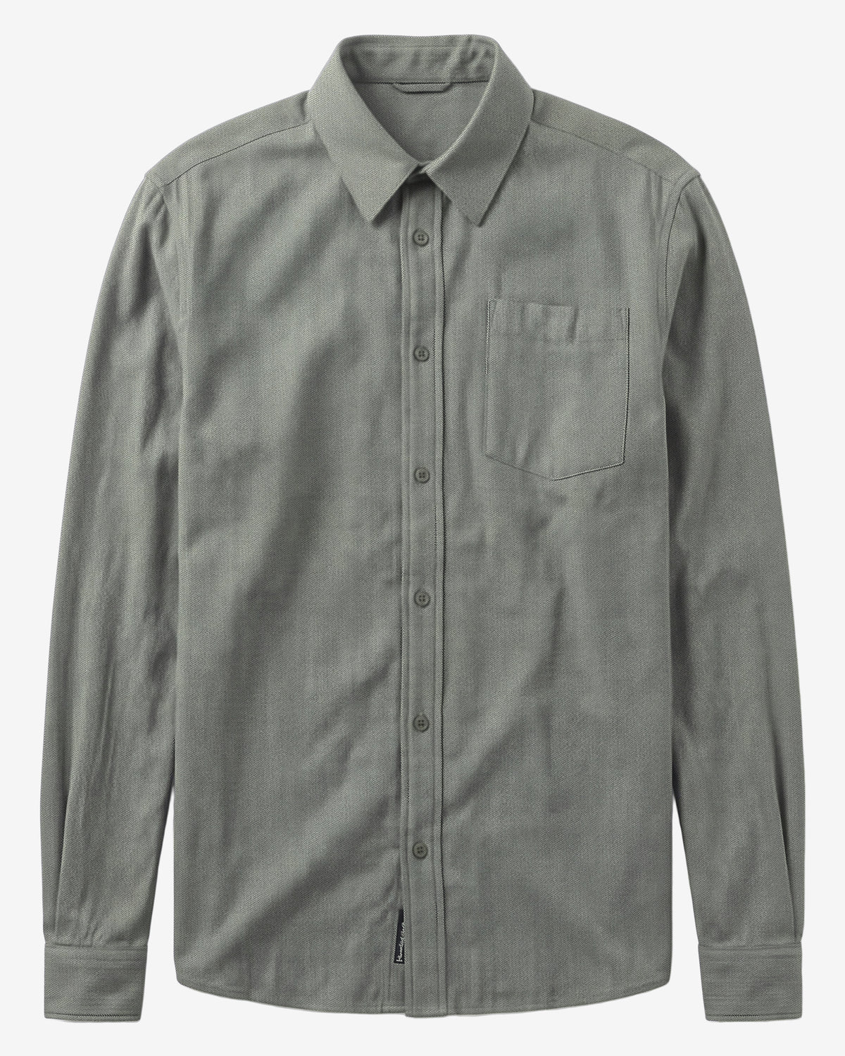KnowledgeCotton Apparel - MEN Dune regular herringbone shirt Shirts 1090 Forest Night