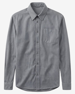 KnowledgeCotton Apparel - MEN Dune regular herringbone shirt Shirts 1412 Night Sky